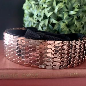 Frank Lyman rose gold/black elastic belt